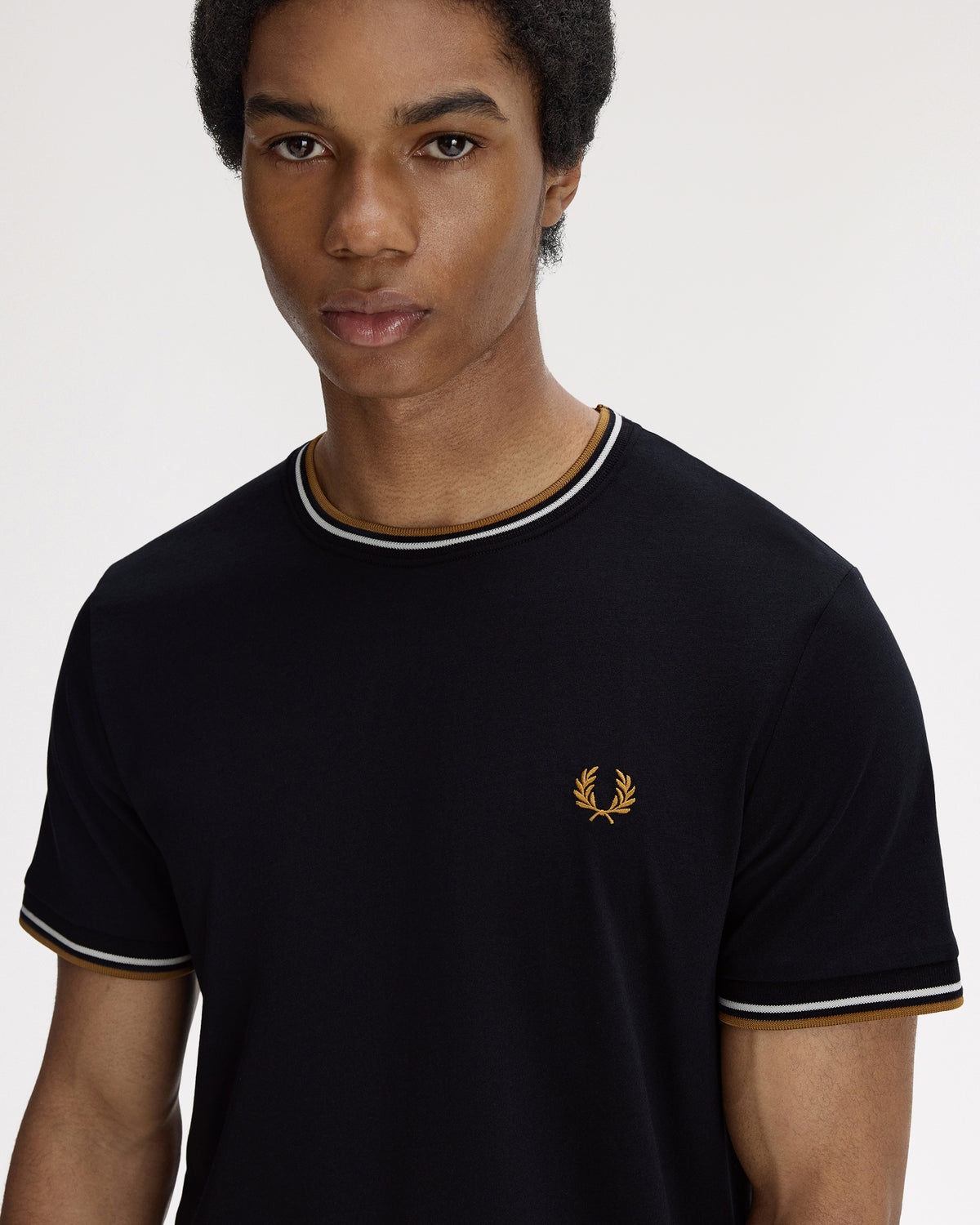 Fred Perry Twin Tipped T Shirt - Black | Fred Perry T Shirts | JEANSTORE