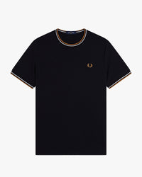 Fred Perry Twin Tipped T Shirt - Black | Fred Perry T Shirts | JEANSTORE