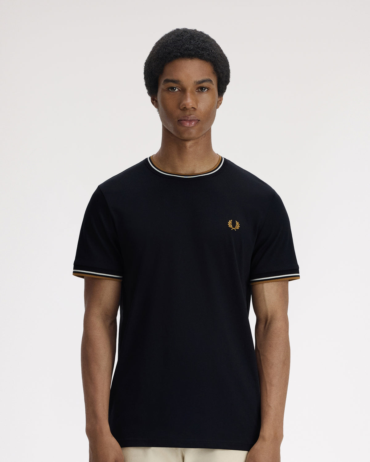 Fred Perry Twin Tipped T Shirt - Black | Fred Perry T Shirts | JEANSTORE