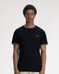 Fred Perry Twin Tipped T Shirt - Black | Fred Perry T Shirts | JEANSTORE