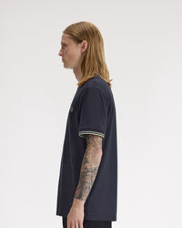 Fred Perry Twin Tipped T Shirt - Navy / Seagrass