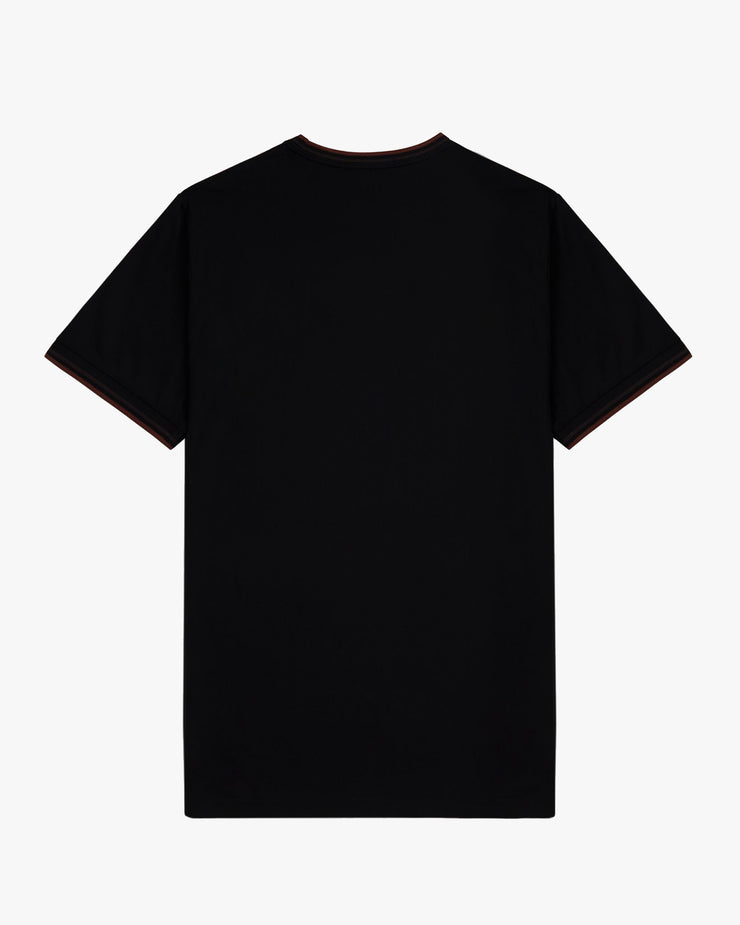 Fred Perry Twin Tipped T Shirt - Black / Carrington Road Brick / Whisky Brown