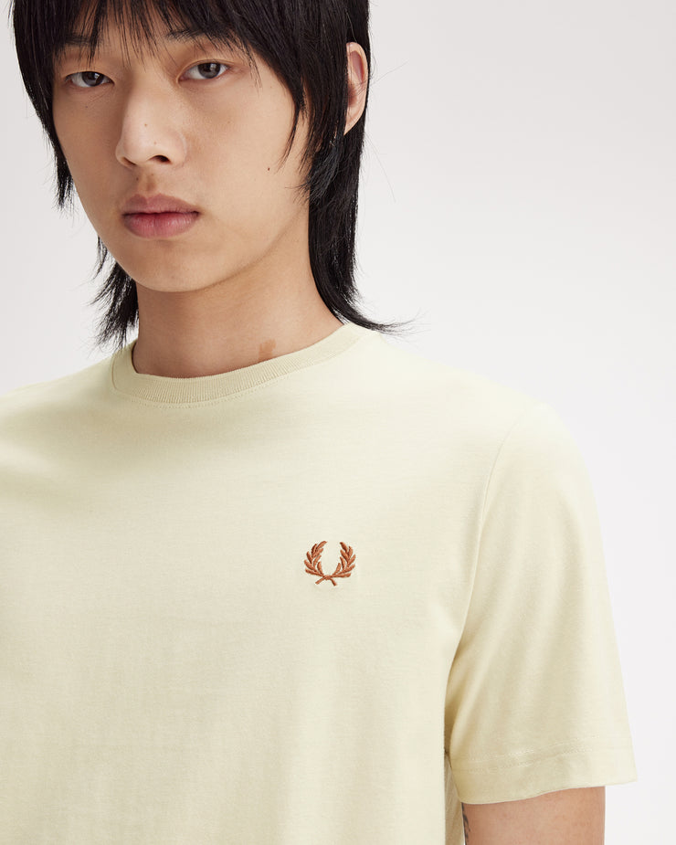 Fred Perry Crew Neck Tee - Oatmeal / Whisky Brown