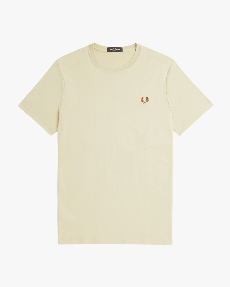 Fred Perry Crew Neck Tee - Oatmeal / Whisky Brown