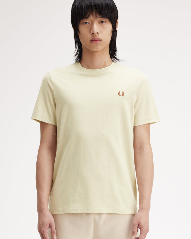 Fred Perry Crew Neck Tee - Oatmeal / Whisky Brown