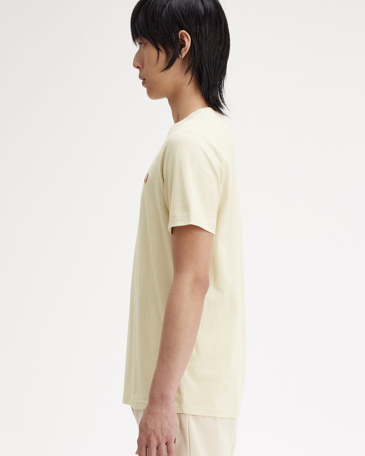 Fred Perry Crew Neck Tee - Oatmeal / Whisky Brown