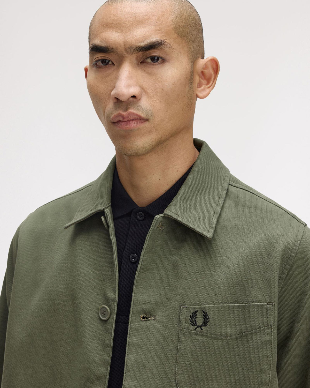 Fred Perry Bedford Cord Overshirt - Laurel Wreath Green
