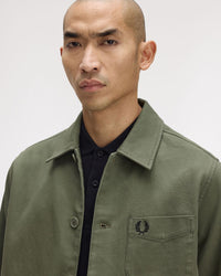 Fred Perry Bedford Cord Overshirt - Laurel Wreath Green