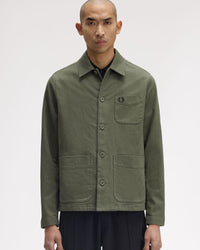 Fred Perry Bedford Cord Overshirt - Laurel Wreath Green