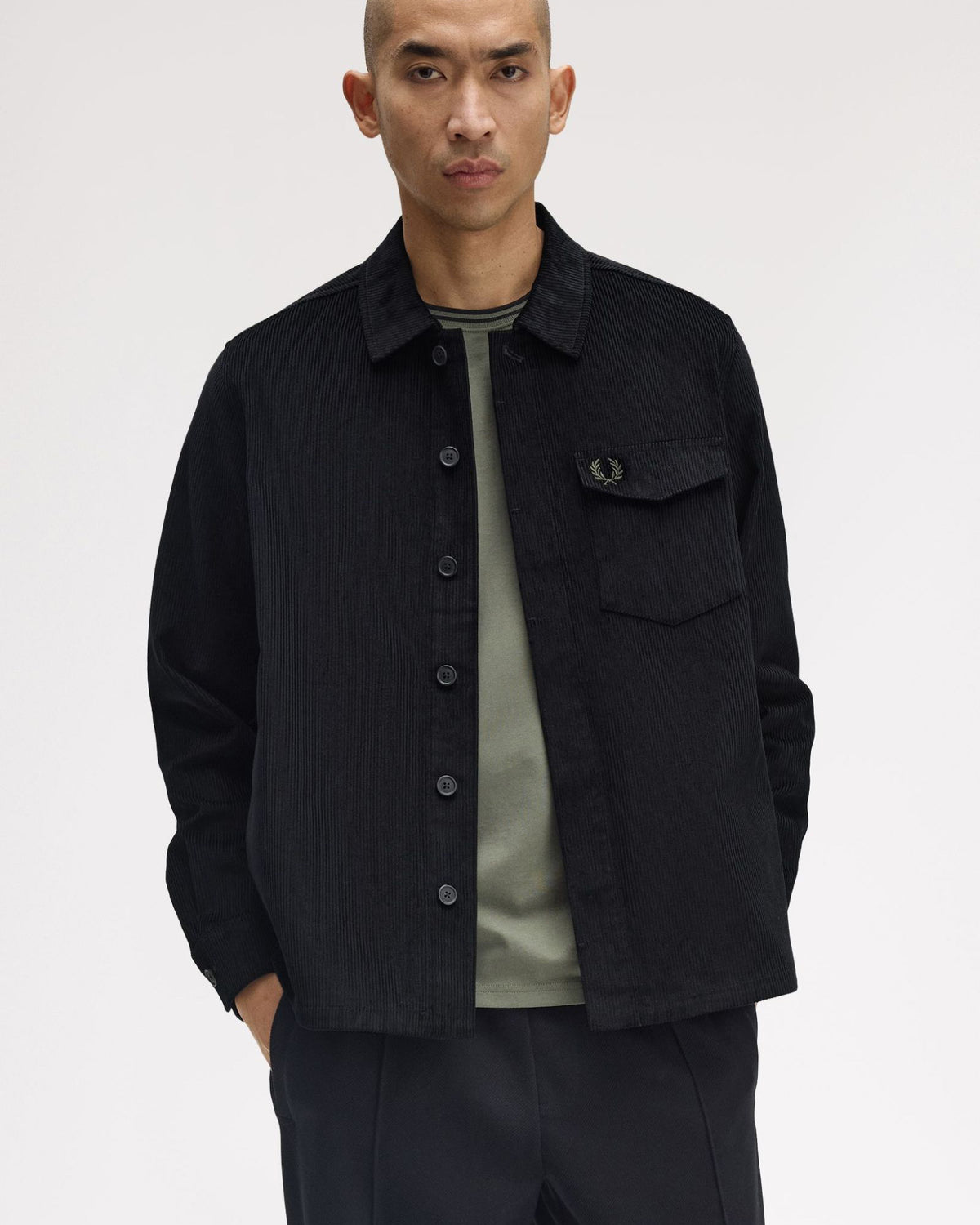 Fred Perry Corduroy Overshirt - Black