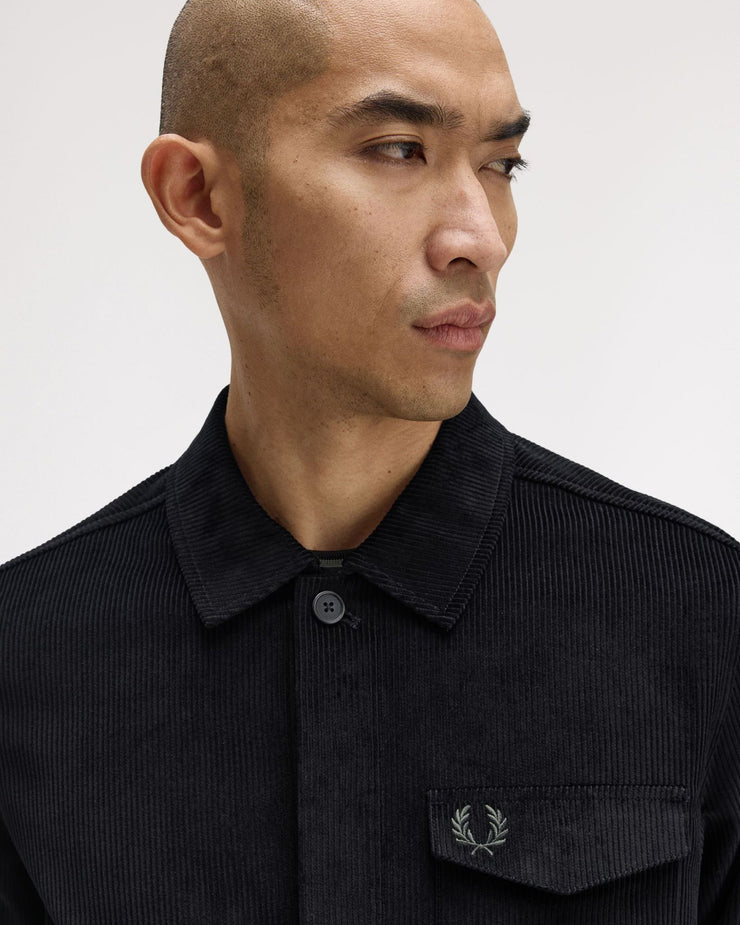 Fred Perry Corduroy Overshirt - Black