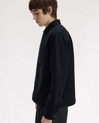 Fred Perry Brushed Twill Overshirt - Black