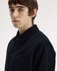 Fred Perry Brushed Twill Overshirt - Black