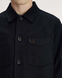 Fred Perry Brushed Twill Overshirt - Black