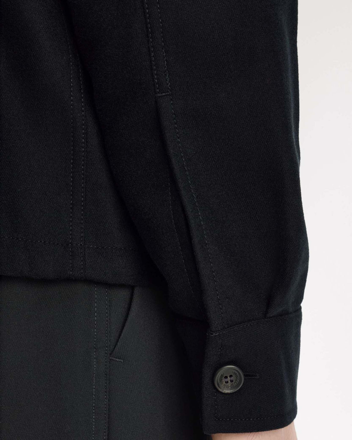 Fred Perry Brushed Twill Overshirt - Black