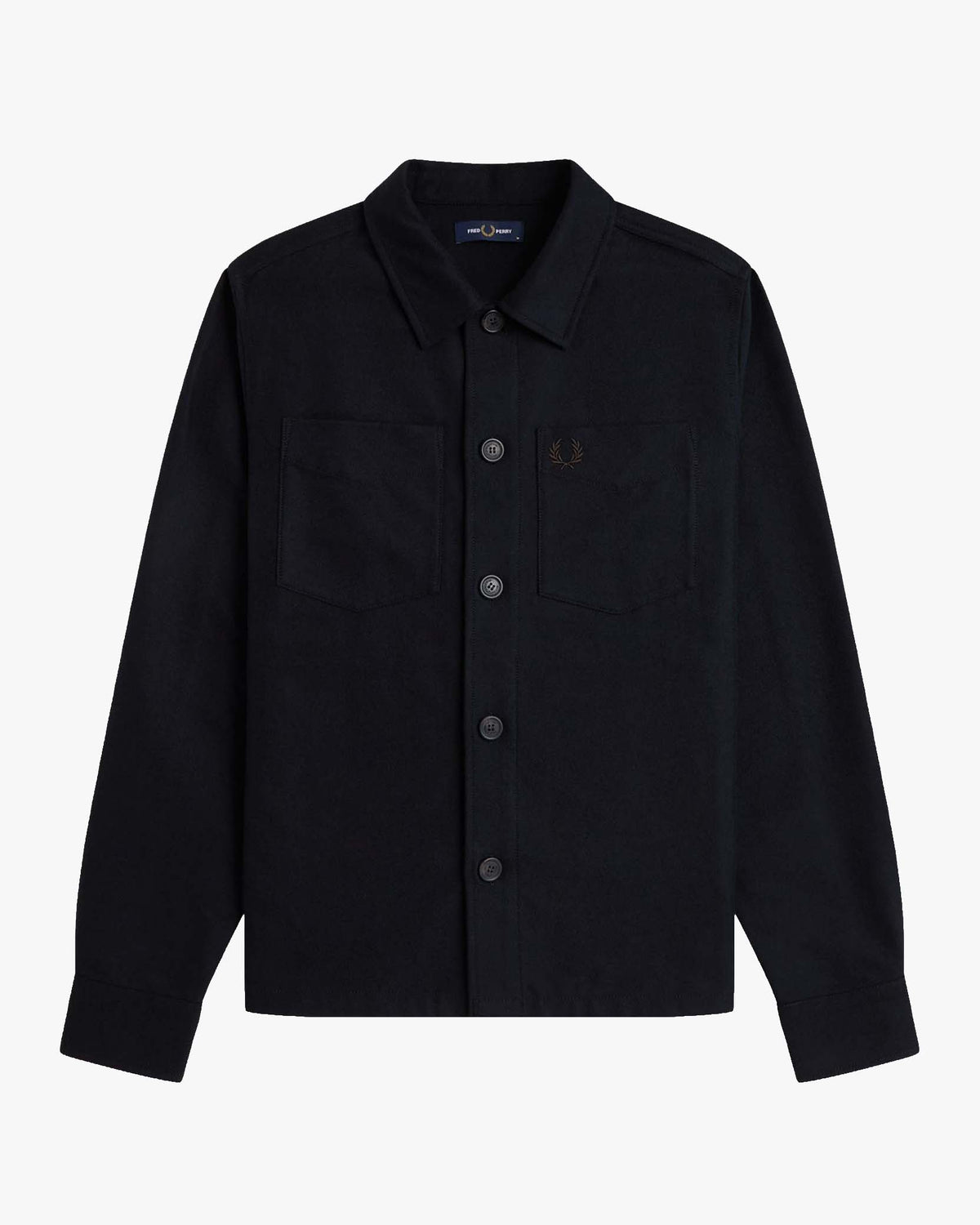 Fred Perry Brushed Twill Overshirt - Black