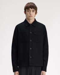 Fred Perry Brushed Twill Overshirt - Black