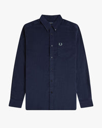 Fred Perry Needle Cord Shirt - Dark Airforce | Fred Perry Shirts | JEANSTORE