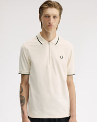 Fred Perry Crepe Pique Polo Shirt - Ecru