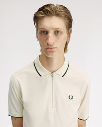 Fred Perry Crepe Pique Polo Shirt - Ecru