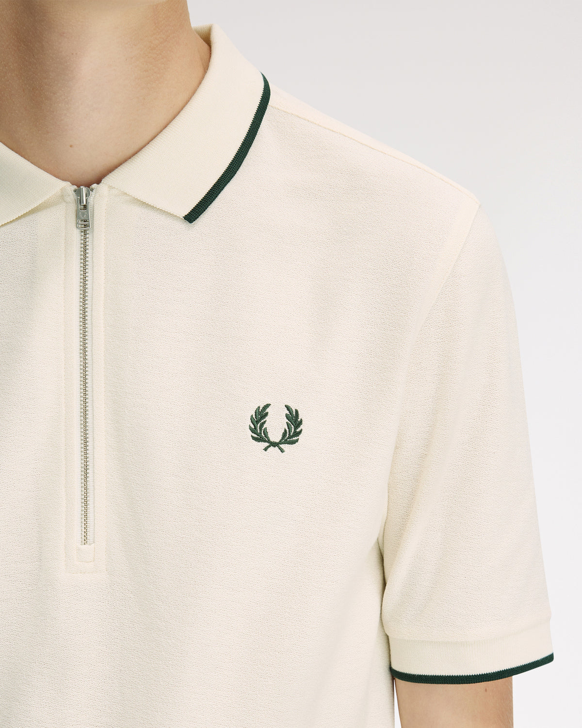 Fred Perry Crepe Pique Polo Shirt - Ecru