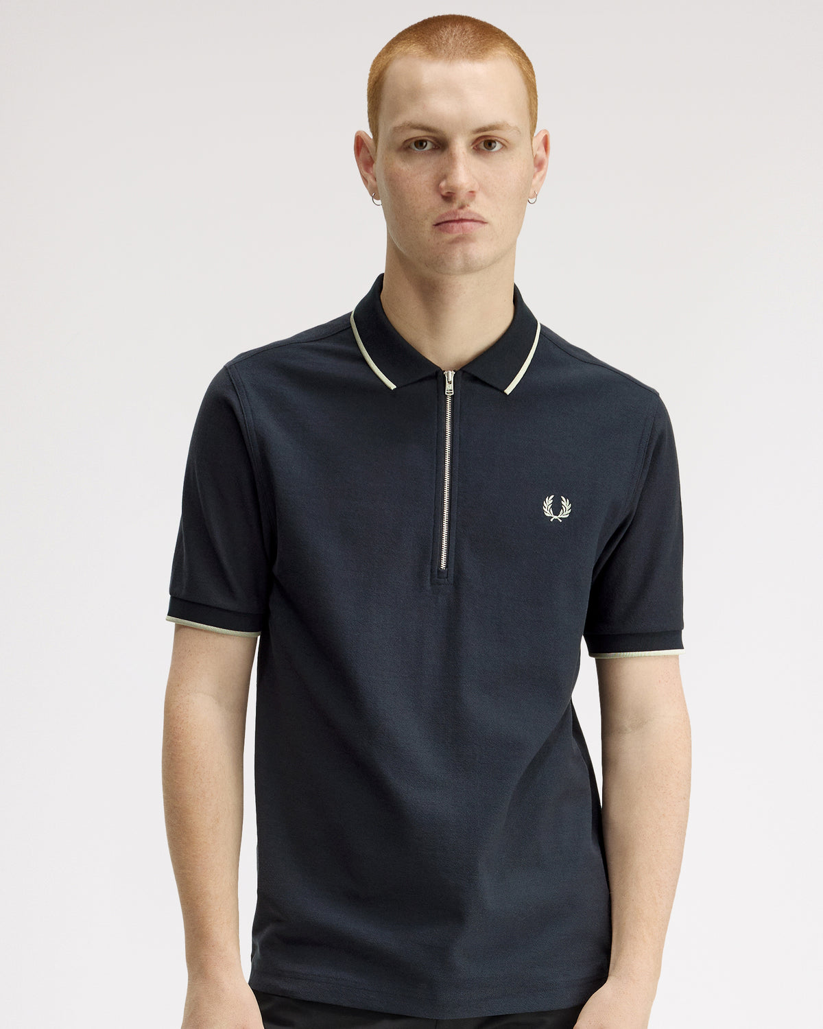 Fred Perry Crepe Pique Polo Shirt - Navy