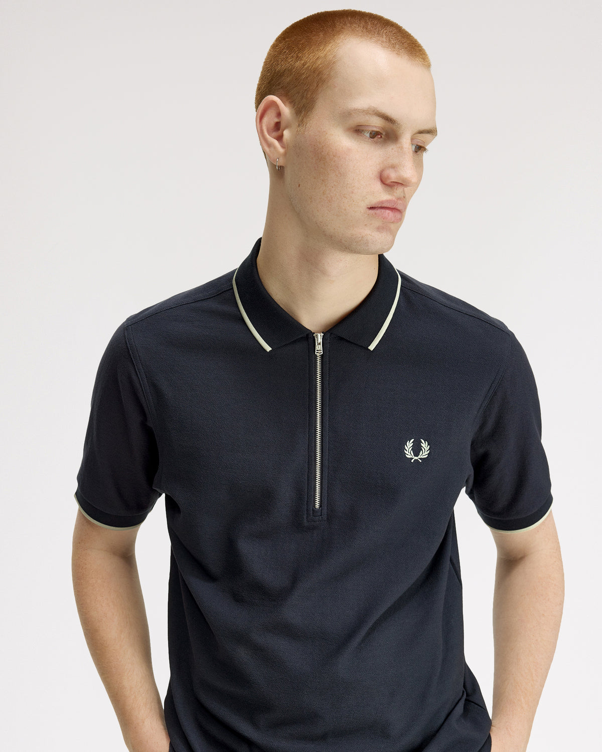 Fred Perry Crepe Pique Polo Shirt - Navy