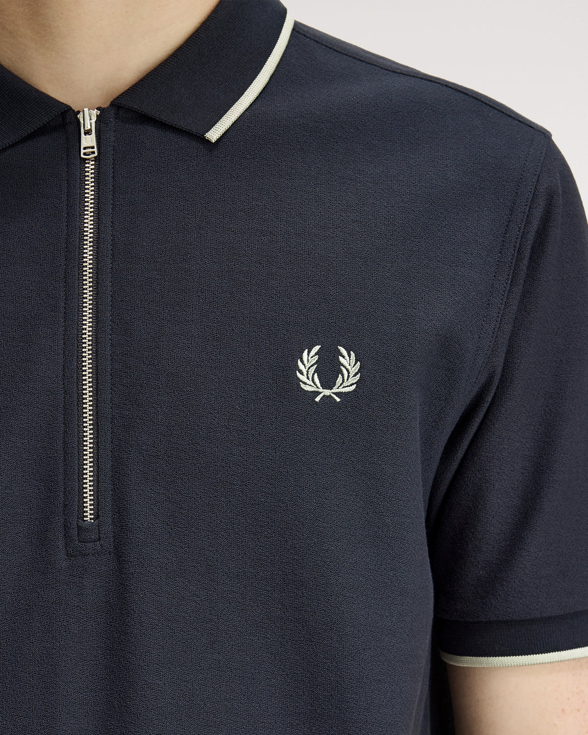 Fred Perry Crepe Pique Polo Shirt - Navy