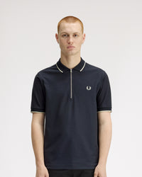 Fred Perry Crepe Pique Polo Shirt - Navy