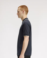 Fred Perry Crepe Pique Polo Shirt - Navy