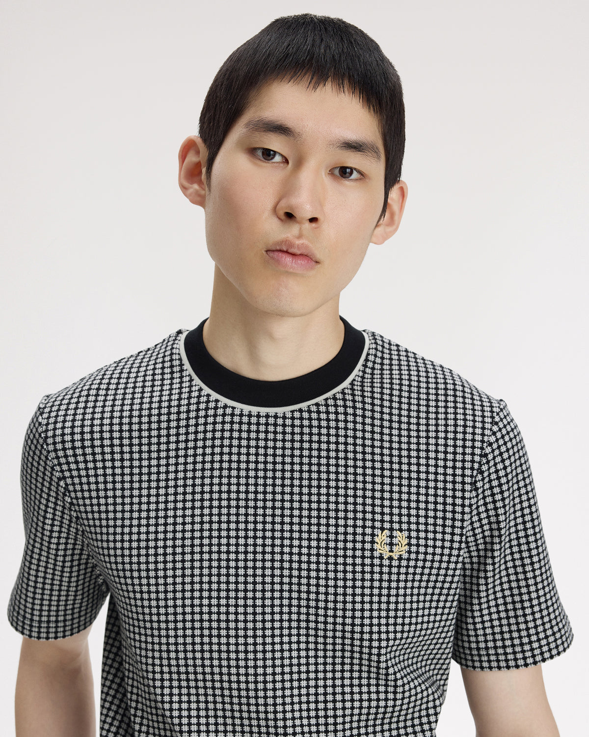 Fred Perry Chequerboard T-Shirt - Black