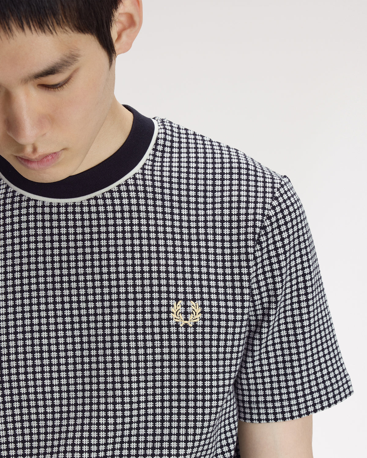 Fred Perry Chequerboard T-Shirt - Black