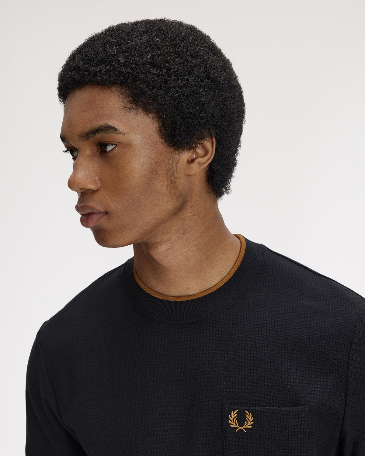 Fred Perry Pocket Detail Pique T-Shirt - Black