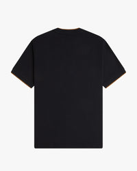 Fred Perry Pocket Detail Pique T-Shirt - Black