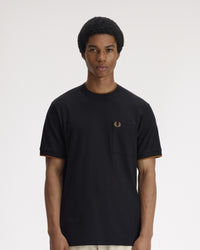 Fred Perry Pocket Detail Pique T-Shirt - Black