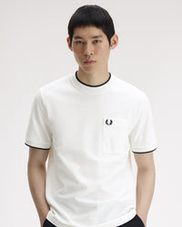 Fred Perry Pocket Detail Pique T-Shirt - Snow White