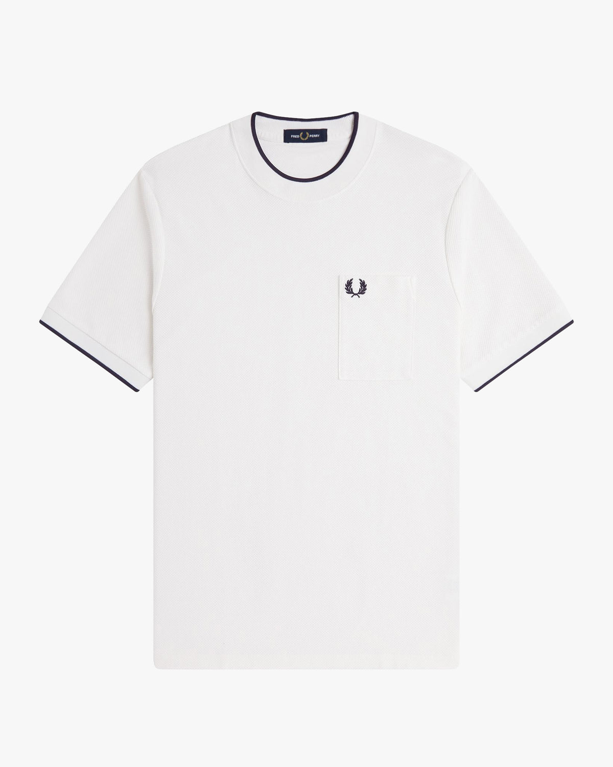 Fred Perry Pocket Detail Pique T-Shirt - Snow White