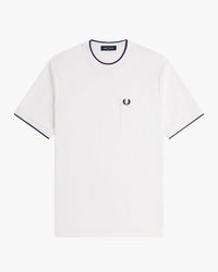 Fred Perry Pocket Detail Pique T-Shirt - Snow White