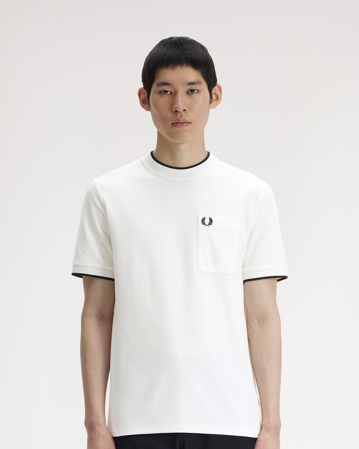 Fred Perry Pocket Detail Pique T-Shirt - Snow White