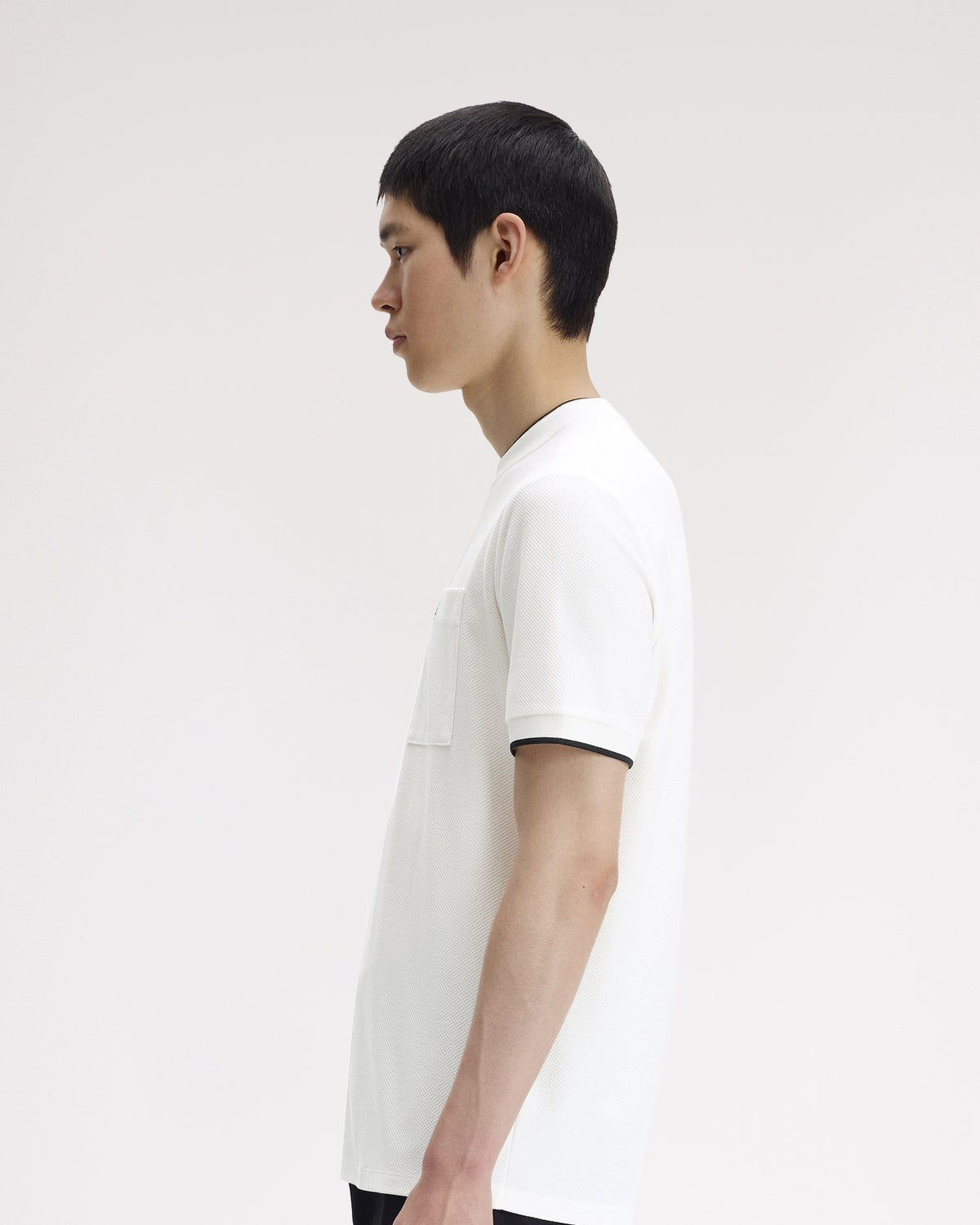 Fred Perry Pocket Detail Pique T-Shirt - Snow White