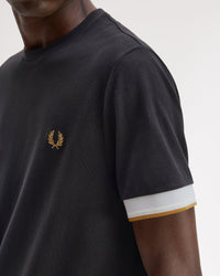Fred Perry Twin Tipped Cuff T-Shirt - Black