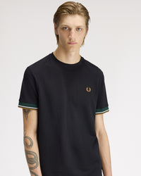 Fred Perry Twin Tipped Cuff T-Shirt - Black