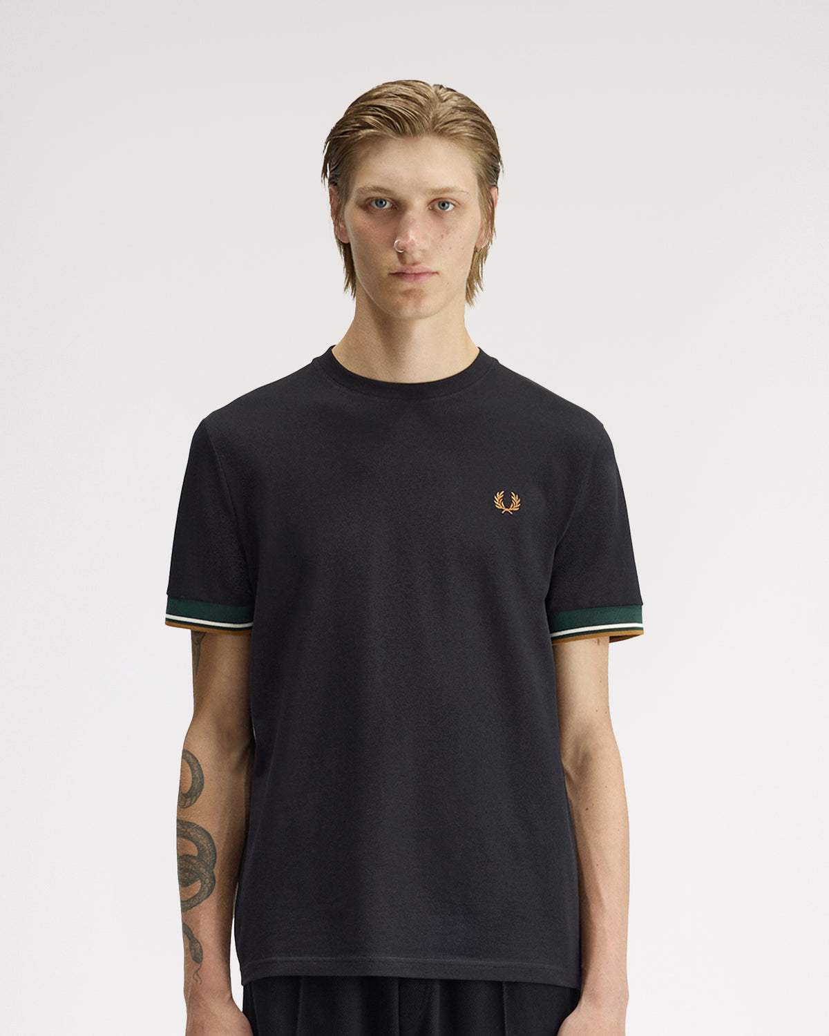 Fred Perry Twin Tipped Cuff T-Shirt - Black