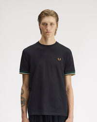 Fred Perry Twin Tipped Cuff T-Shirt - Black