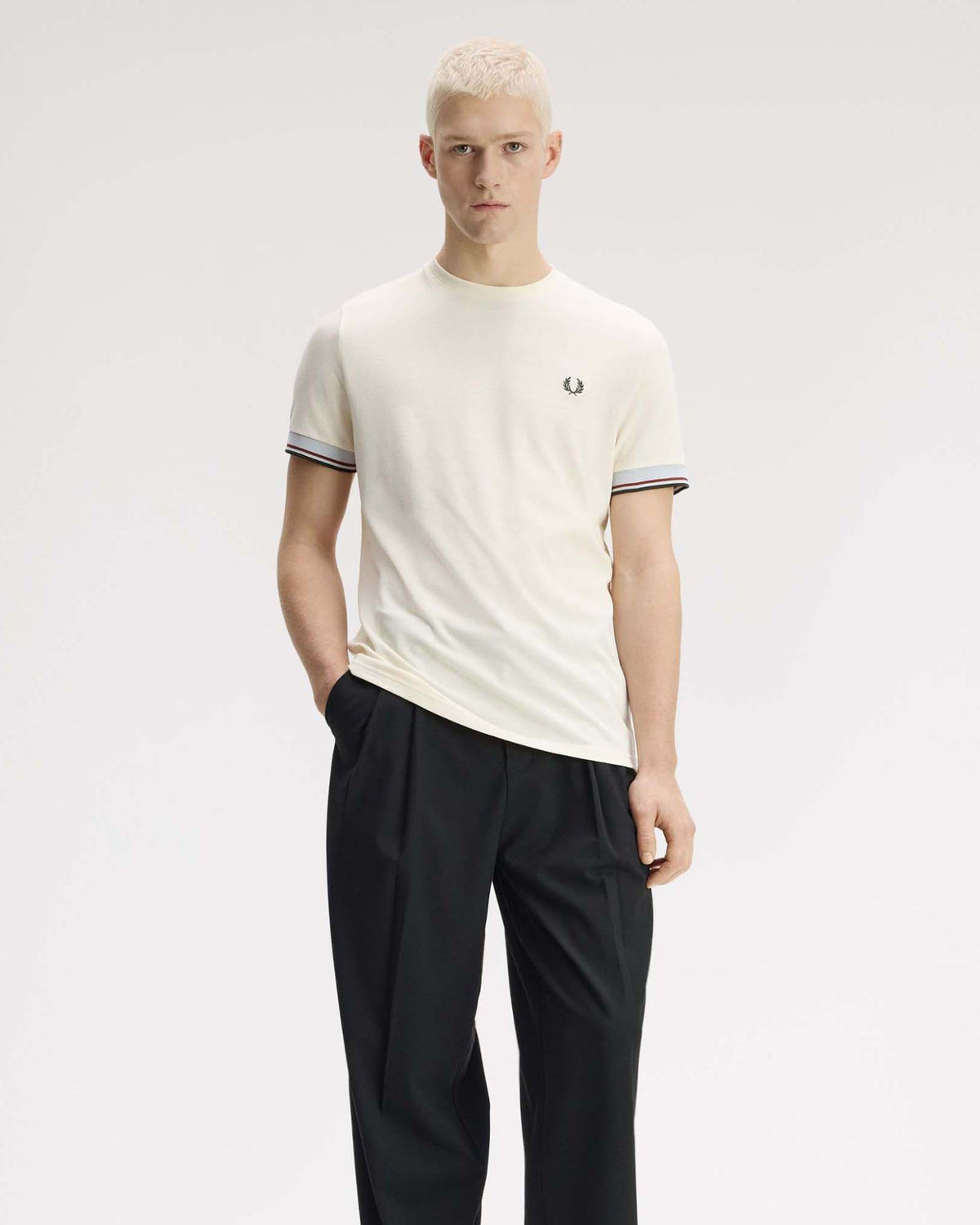 Fred Perry Twin Tipped Cuff T-Shirt - Ecru