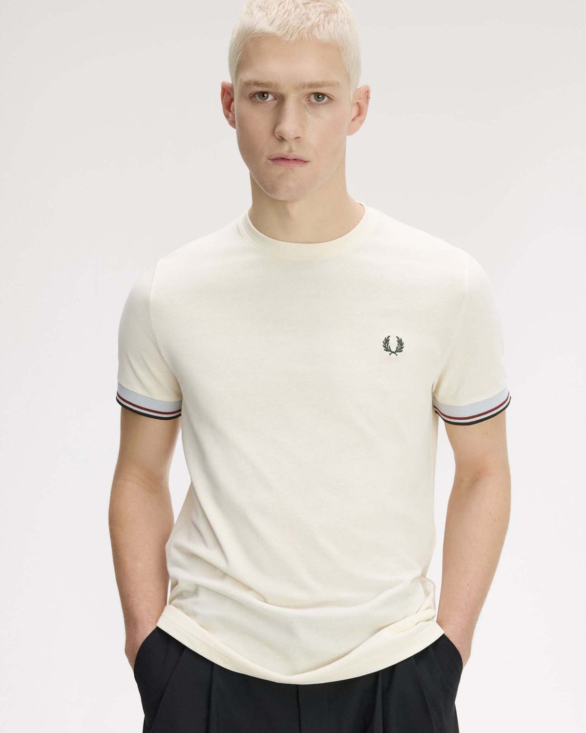 Fred Perry Twin Tipped Cuff T-Shirt - Ecru
