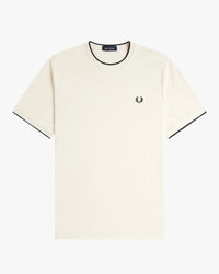 Fred Perry Trim Detail Crepe Pique T-Shirt - Ecru | Fred Perry T Shirts | JEANSTORE