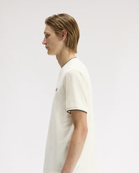Fred Perry Trim Detail Crepe Pique T-Shirt - Ecru | Fred Perry T Shirts | JEANSTORE
