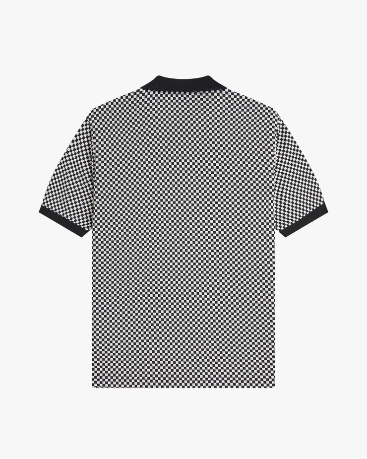 Fred Perry Chequerboard Polo Shirt - Black