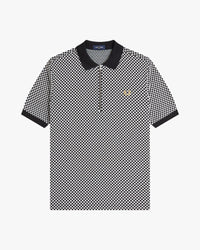 Fred Perry Chequerboard Polo Shirt - Black